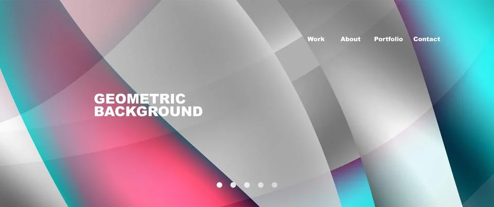 Web page design with geometric elements - circle and wave. Techno art concept Stock Illustration