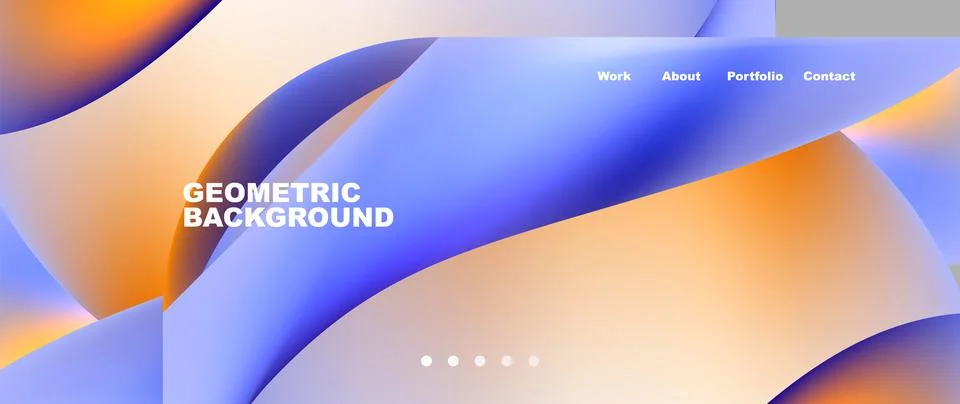 Web page design with geometric elements - circle and wave. Techno art concept イラスト素材