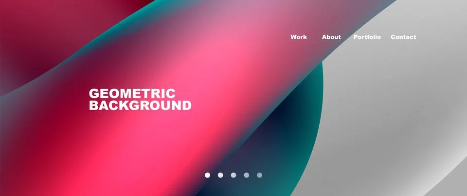 Web page design with geometric elements - circle and wave. Techno art concept Stock Illustration
