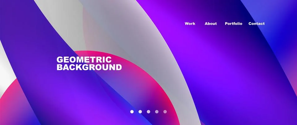 Web page design with geometric elements - circle and wave. Techno art concept Illustrazione stock