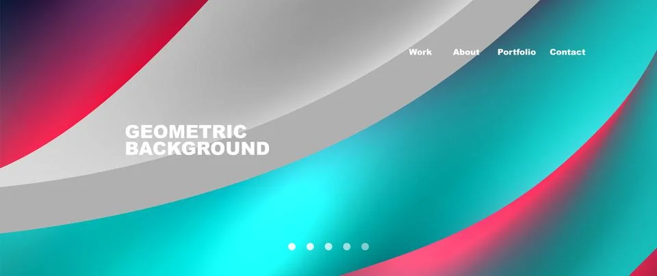 Web page design with geometric elements - circle and wave. Techno art concept Stockillustratie