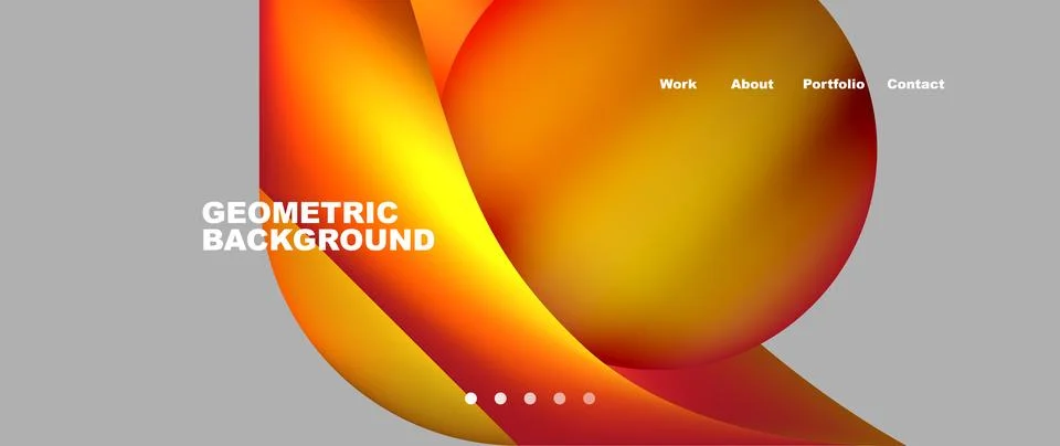 Web page design with geometric elements - circle and wave. Techno art concept Stock Illustration