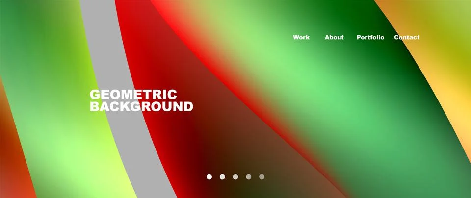 Web page design with geometric elements - circle and wave. Techno art concept Illustrazione stock