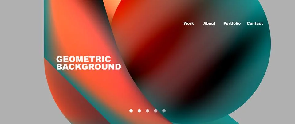 Web page design with geometric elements - circle and wave. Techno art concept Stock Illustration