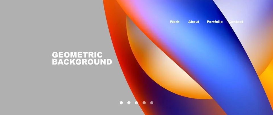 Web page design with geometric elements - circle and wave. Techno art concept イラスト素材