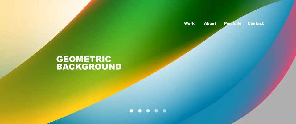 Web page design with geometric elements - circle and wave. Techno art concept Stock Illustration