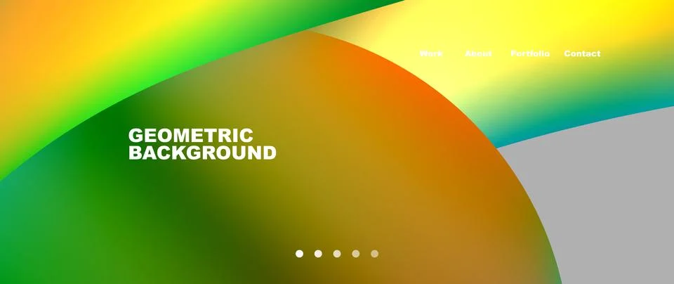 Web page design with geometric elements - circle and wave. Techno art concept Stock Illustration