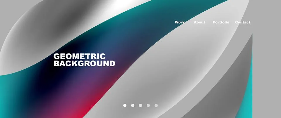 Web page design with geometric elements - circle and wave. Techno art concept Stock Illustration