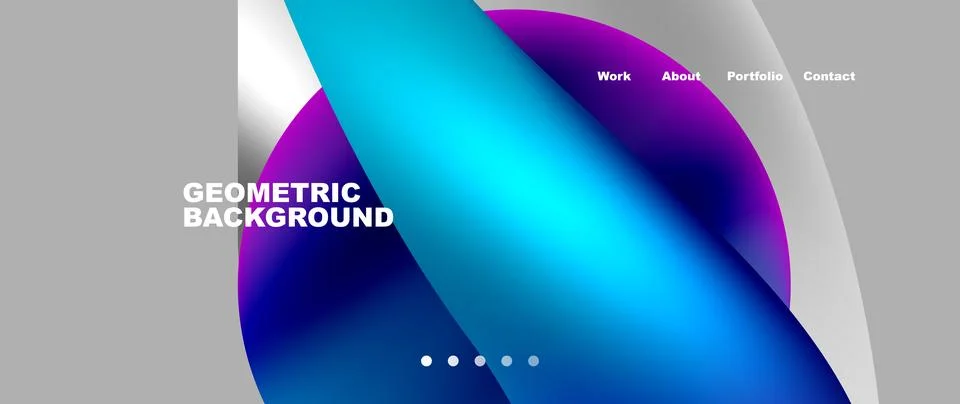 Web page design with geometric elements - circle and wave. Techno art concept イラスト素材