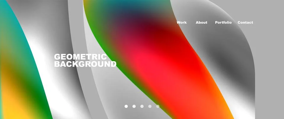 Web page design with geometric elements - circle and wave. Techno art concept イラスト素材