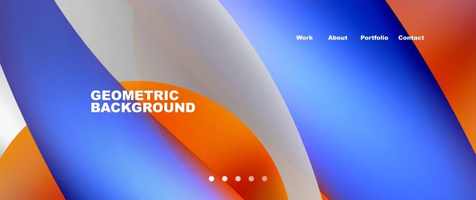 Web page design with geometric elements - circle and wave. Techno art concept Stock Illustration