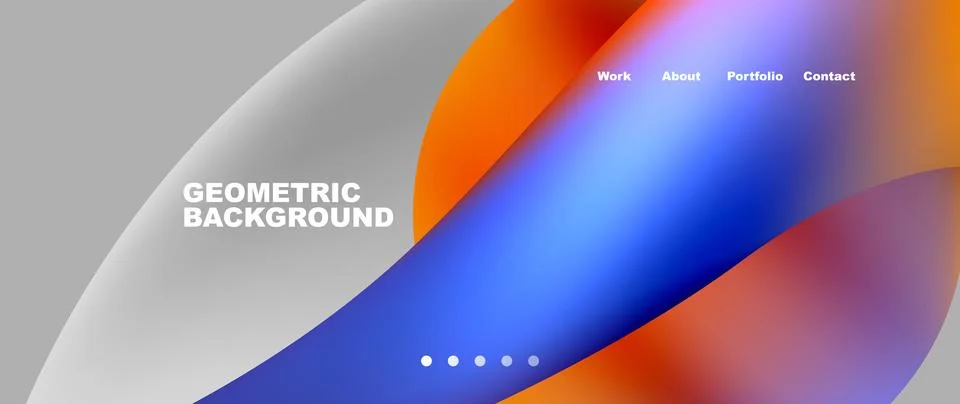 Web page design with geometric elements - circle and wave. Techno art concept Illustrazione stock