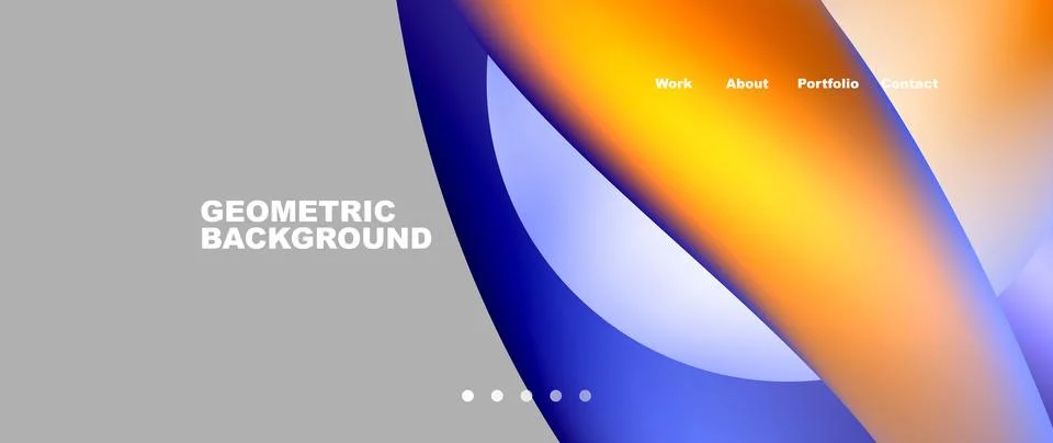 Web page design with geometric elements - circle and wave. Techno art concept Illustrazione stock