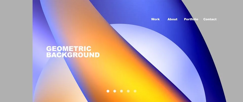 Web page design with geometric elements - circle and wave. Techno art concept イラスト素材