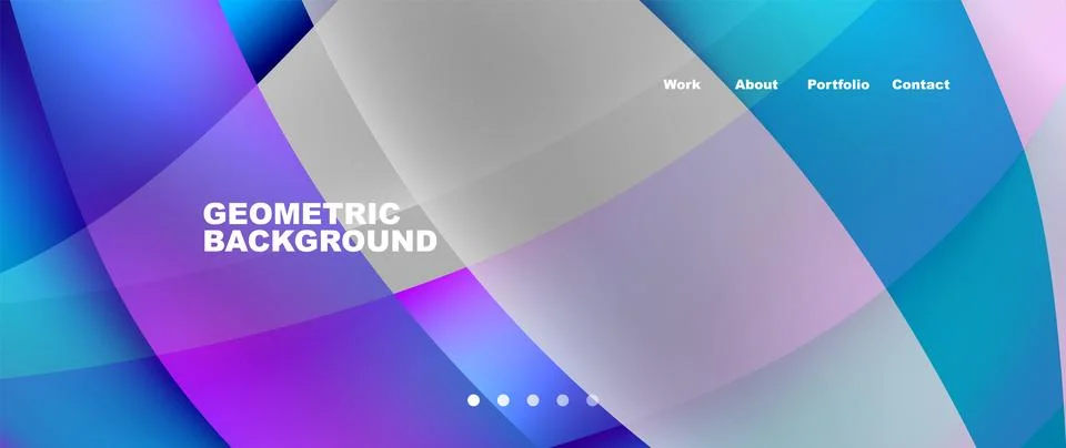 Web page design with geometric elements - circle and wave. Techno art concept Stock Illustration