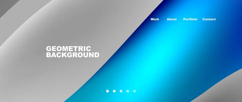 Web page design with geometric elements - circle and wave. Techno art concept Illustrazione stock