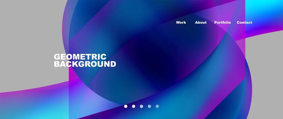 Web page design with geometric elements - circle and wave. Techno art concept イラスト素材