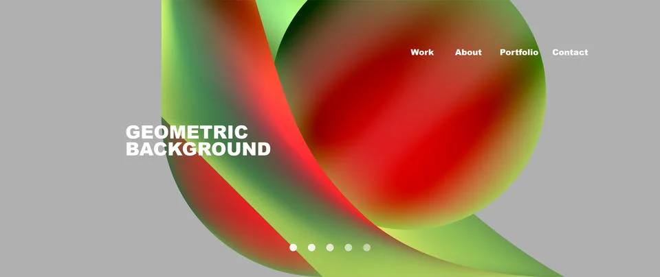 Web page design with geometric elements - circle and wave. Techno art concept Stock Illustration