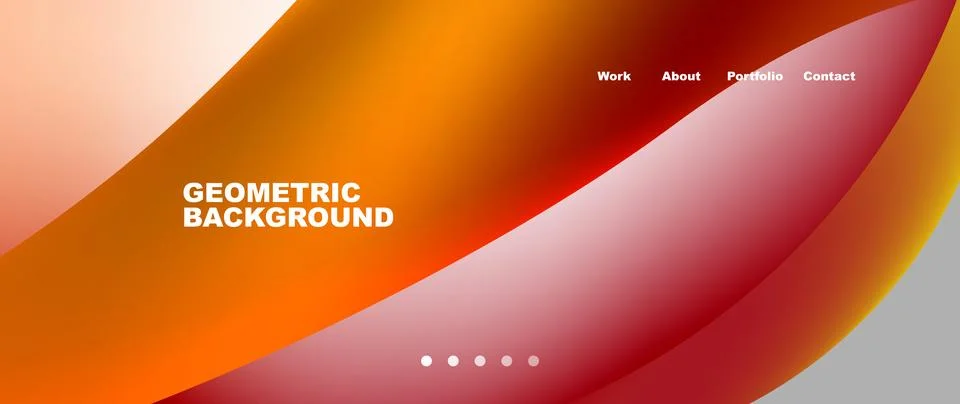 Web page design with geometric elements - circle and wave. Techno art concept Stock Illustration