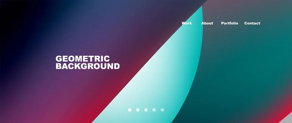 Web page design with geometric elements - circle and wave. Techno art concept Illustrazione stock