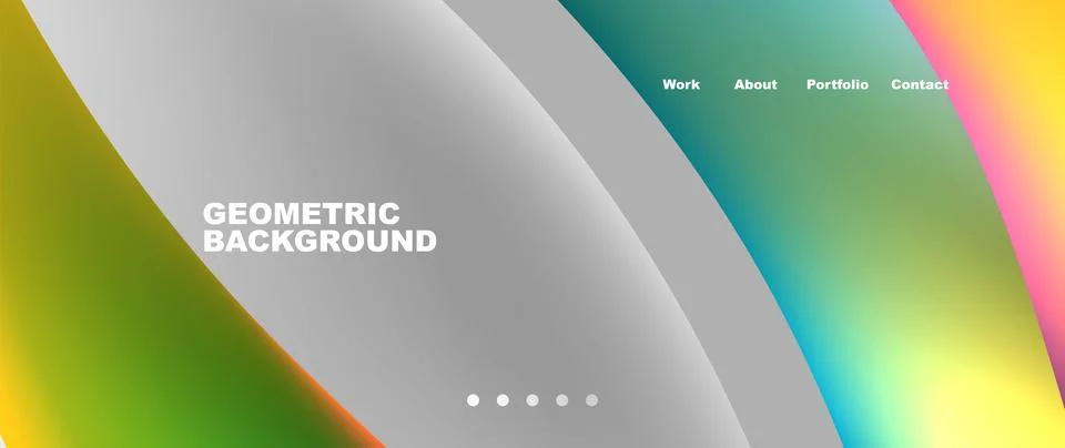 Web page design with geometric elements - circle and wave. Techno art concept イラスト素材