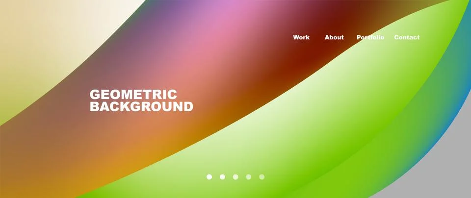 Web page design with geometric elements - circle and wave. Techno art concept Stock Illustration