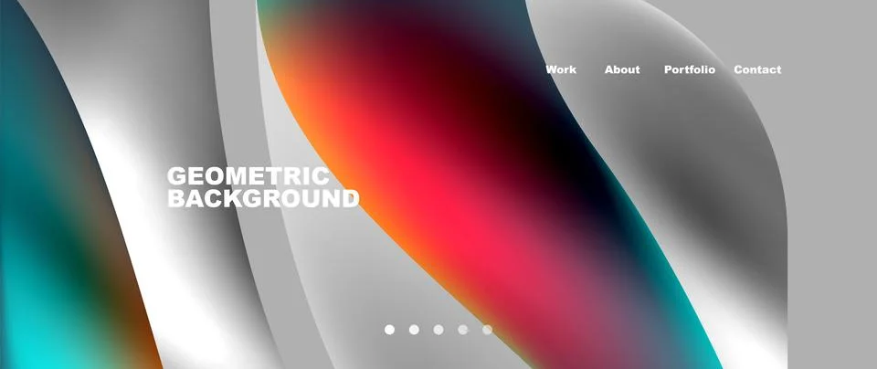 Web page design with geometric elements - circle and wave. Techno art concept Stock Illustration