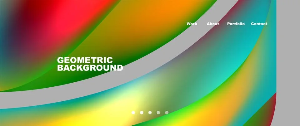 Web page design with geometric elements - circle and wave. Techno art concept Stock Illustration