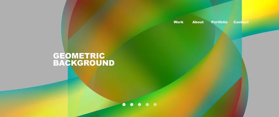 Web page design with geometric elements - circle and wave. Techno art concept 스톡 일러스트