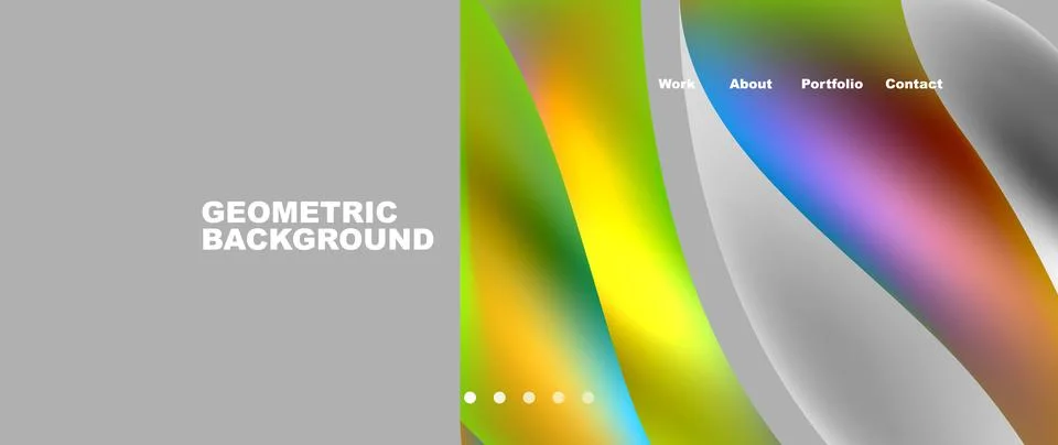 Web page design with geometric elements - circle and wave. Techno art concept Stock Illustration