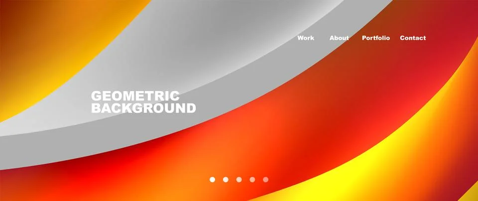 Web page design with geometric elements - circle and wave. Techno art concept Stock Illustration