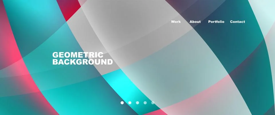 Web page design with geometric elements - circle and wave. Techno art concept Stock Illustration