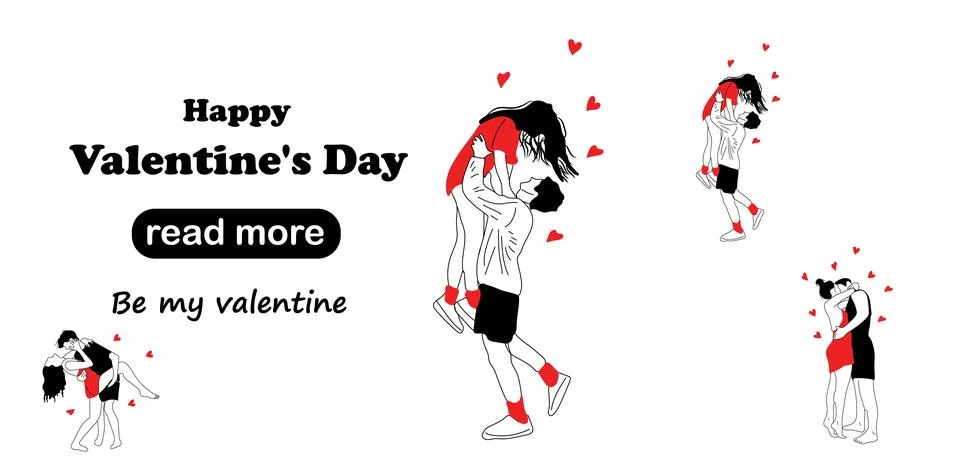 Web page design template. Couples in love. Love Concept. Stock-Illustration