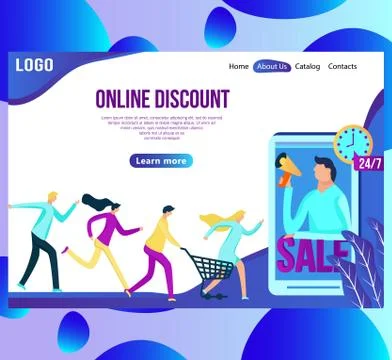 Web page design template for online shopping and sale. Discount, retail Stock Illustration