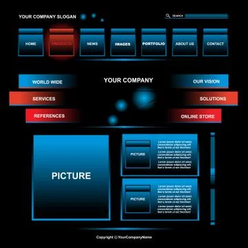 Web page design template, vector illustration Stock Illustration