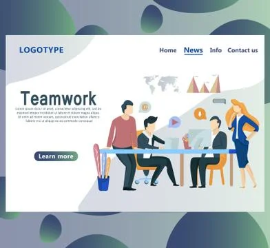 Web page design templates for digital marketing, teamwork, business strategy Stock Illustration