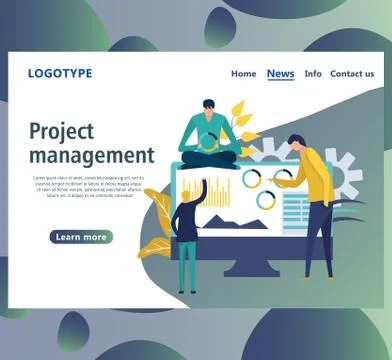 Web page design templates for project management, Stock Illustration