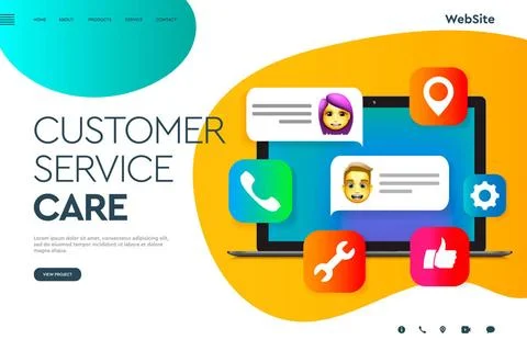 Web page design templates for User Support Service, Call Center, Customer ... Stock Photos