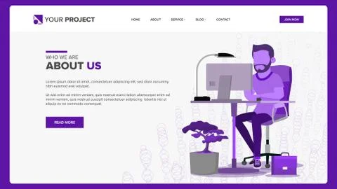 Web Page Design Vector. Business Graphic. Responsive Banner Interface. Cartoon Stock Illustration