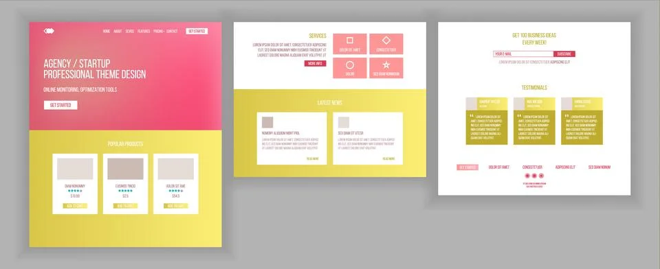 Web Page Design Vector. Website Business Screen. Internet Traffic. Landing Stock Illustration