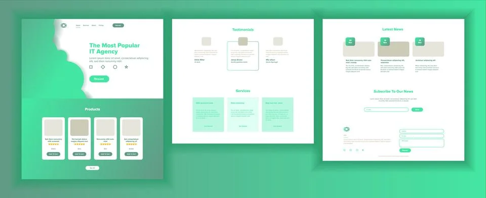 Web Page Design Vector. Website Business Reality. Site Scheme Template. Invest 스톡 일러스트