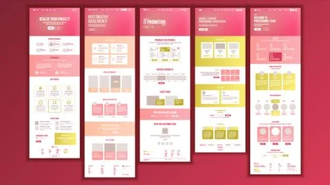 Web Page Design Vector. Website Business Reality. Shopping Online Site Scheme Ilustración de archivo
