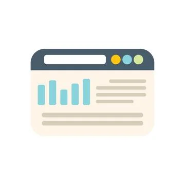 Web page displaying analytics with graph and data analysis Illustrazione stock