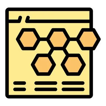 Web page displaying interconnected hexagons, symbolizing chemical bonds, netw Illustrazione stock