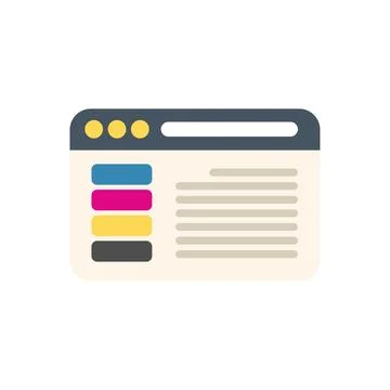 Web page displaying programming code with buttons and menu bar Stock Illustration