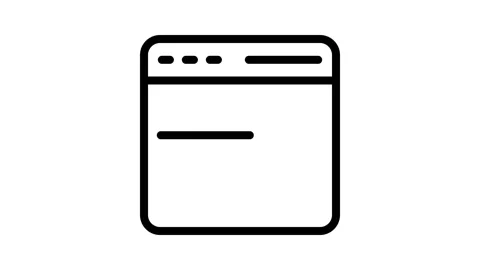 A web page displaying a prominent black line across its layout. Stock Footage 334931076