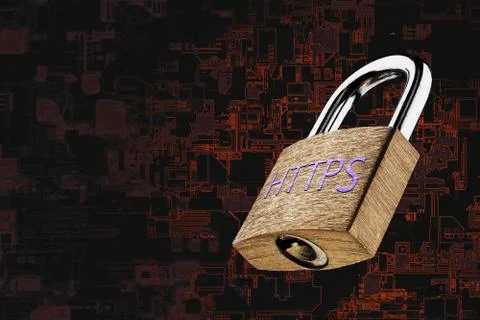 Web page encryption with HTTPS Foto stock