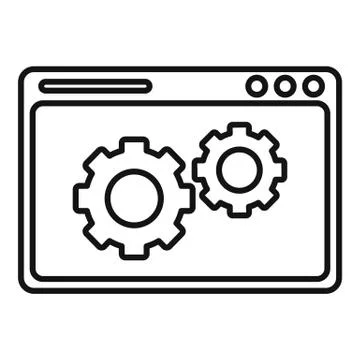 Web page engine icon, outline style Illustrazione stock