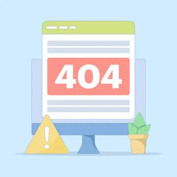 Web page error concept. page not found. website problems. Stock Illustration