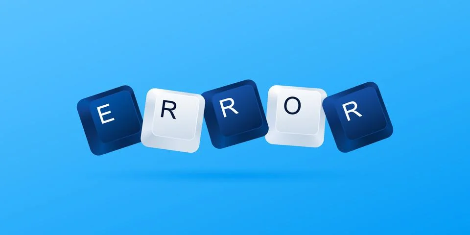 Web page ERROR. ERROR word written with computer buttons. Stock Illustration
